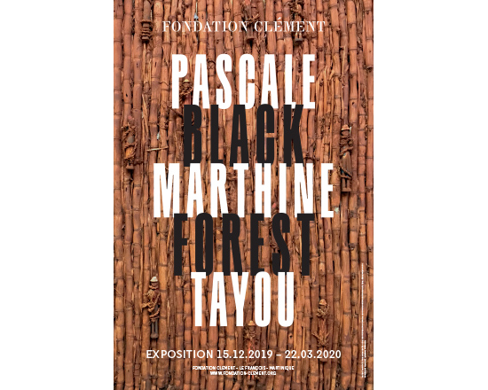 Poster promoting Pascale Marthine Tayou's exhibition Black Forest