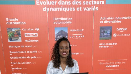 Clarisse Albac at the job fair at the Nordev exhibition center