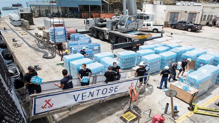 GBH apporte son aide aux habitants de Saint-Vincent après l'éruption des volcan avec un don de 100 tonnes d'eau