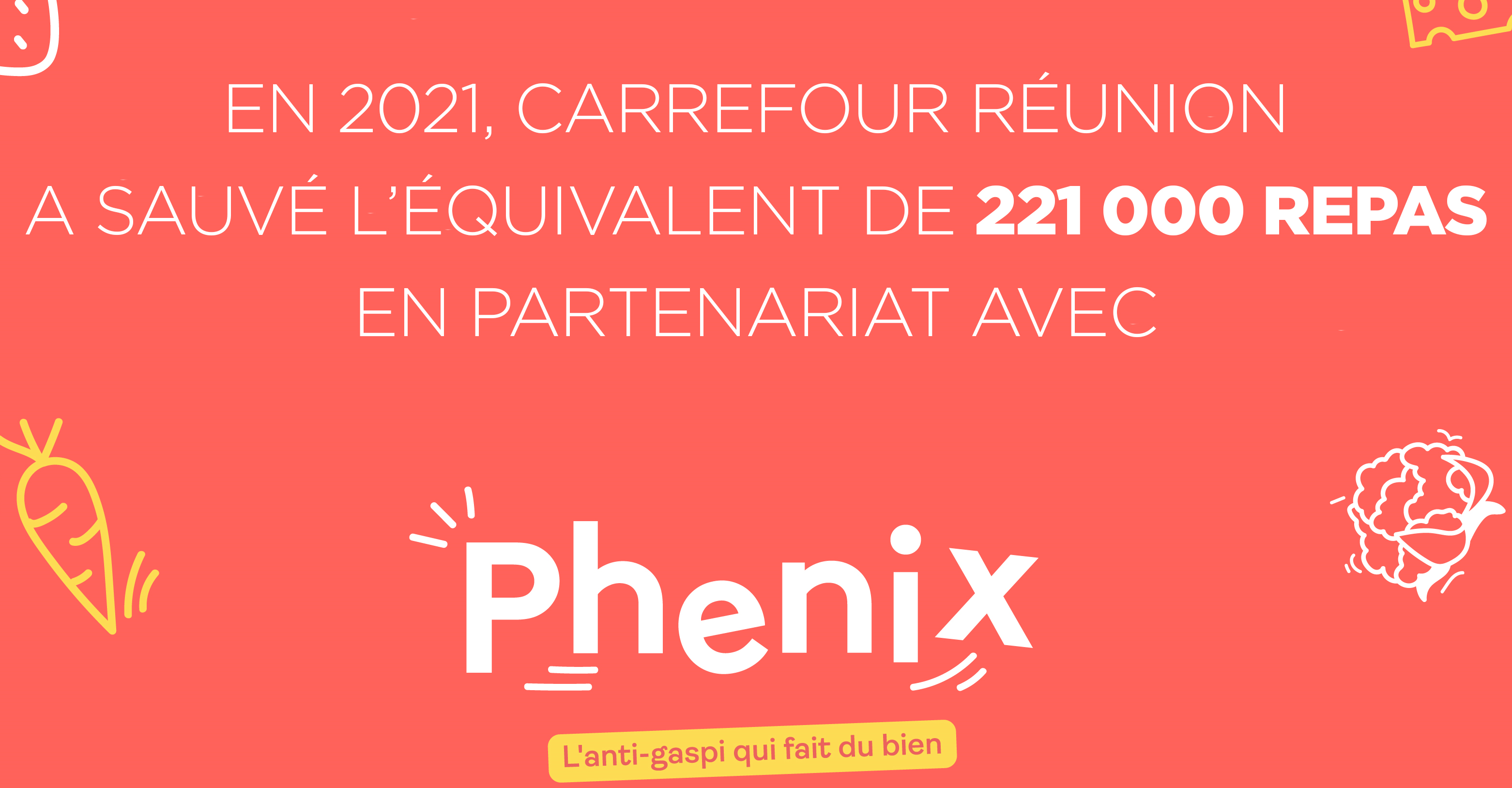 Carrefour Réunion et Phénix, partenaire de lutte contre l'anti-gaspillage ont sauvé 221 000 repas en 2021