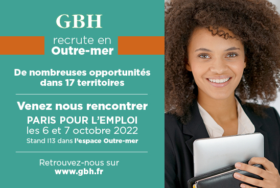 Affiche de recrutement GBH en outre-mer du 6 au 7 octobre 2021