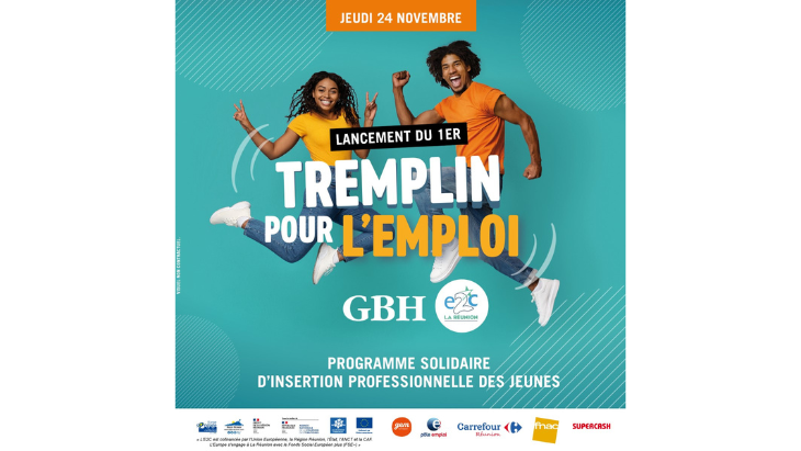 Affiche du dispositif  "tremplin pour l'emploi" à la Réunion